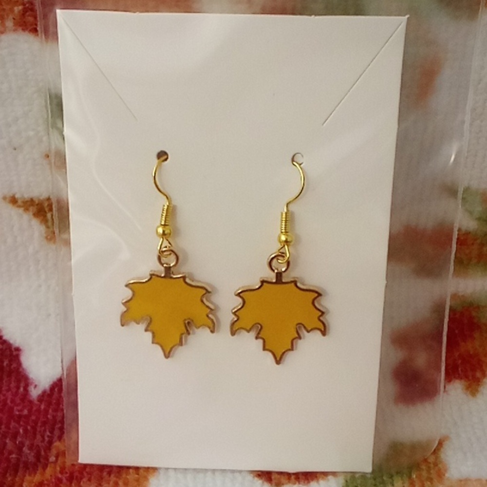 Yellow Leaf Earrings